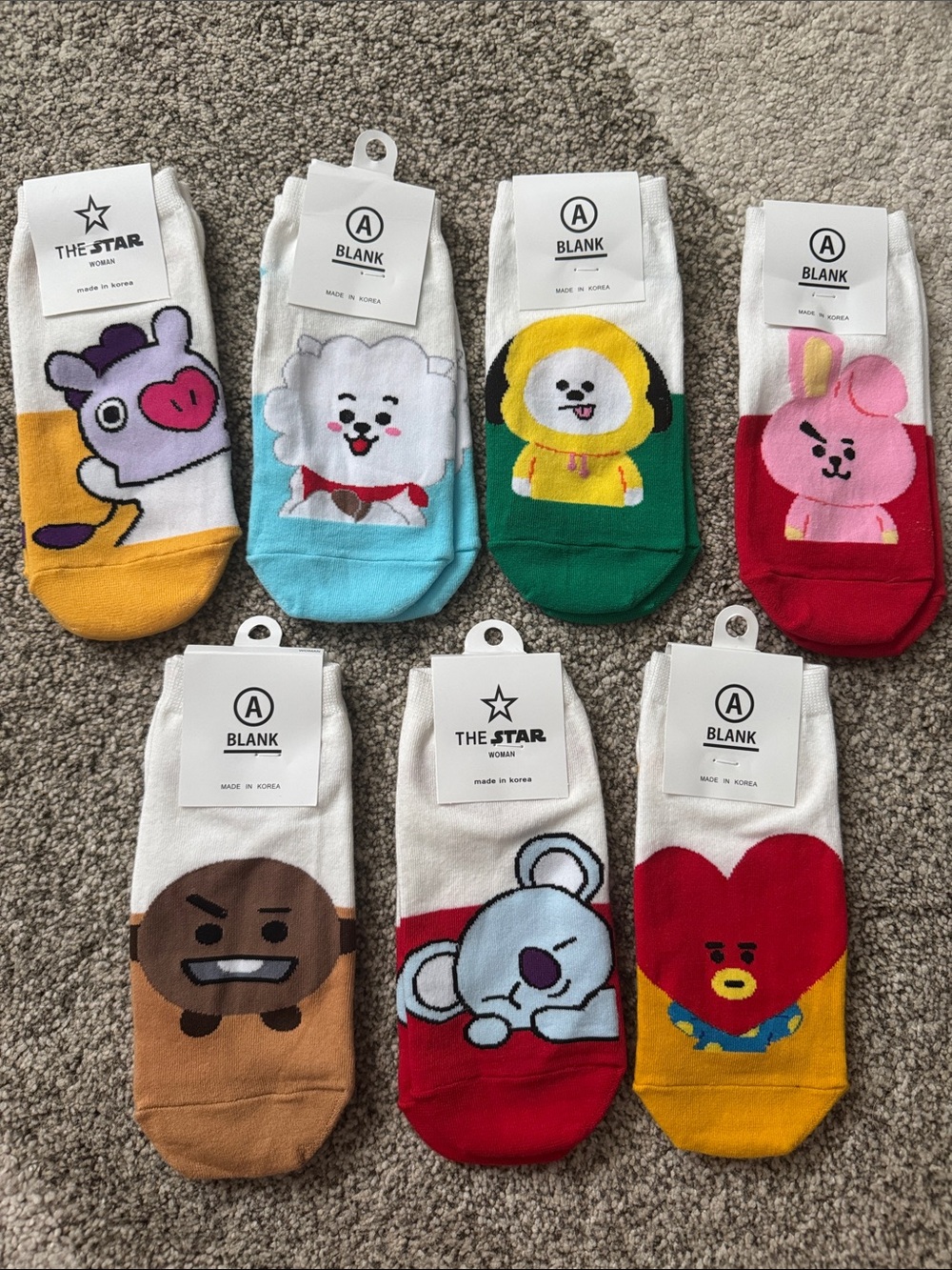 BTS character socks